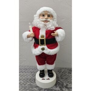 Vintage Christmas Holiday Animated Motion Display Musical Light Up Santa Figure